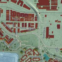 Second close-up of the map of Marina Bay, California print showing more streets and buildings