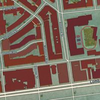 Second close-up of the map of Marina District, California print showing more streets and buildings