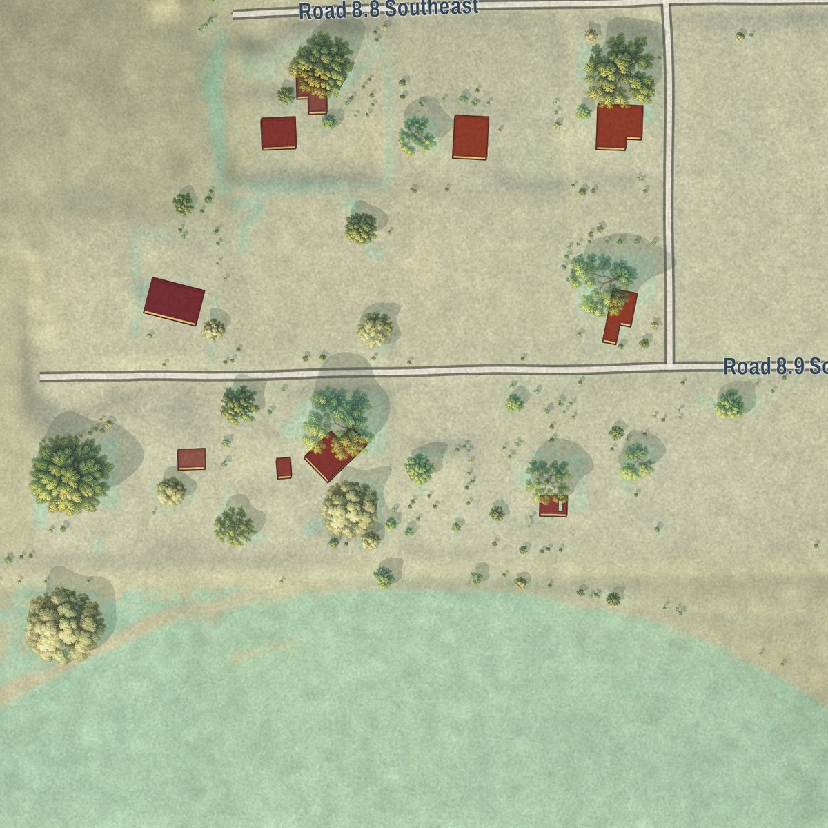 Second close-up of the map of Marine View, Washington print showing more streets and buildings