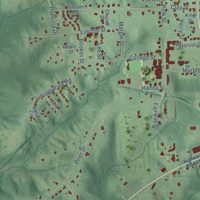 Second close-up of the map of Marion, Alabama print showing more streets and buildings