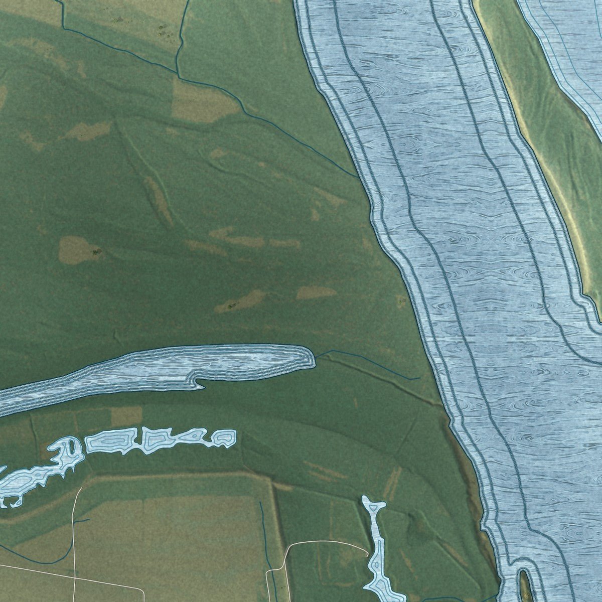 Second close-up of the map of Marion, Arkansas print showing more streets and buildings