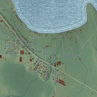 Second close-up of the map of Marion, Charlevoix County, Michigan print showing more streets and buildings