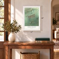 Marion Heights, Pennsylvania map, 12 x 18 inch print in a white frame in an entryway