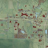 Second close-up of the map of Marion, Illinois print showing more streets and buildings