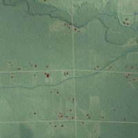Second close-up of the map of Marion, Saginaw County, Michigan print showing more streets and buildings