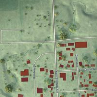 Second close-up of the map of Marion, South Dakota print showing more streets and buildings