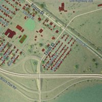 Second close-up of the map of Marked Tree, Arkansas print showing more streets and buildings
