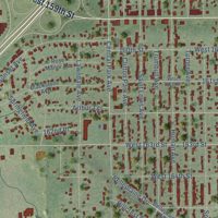Second close-up of the map of Markham, Illinois print showing more streets and buildings