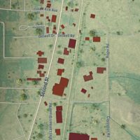 Second close-up of the map of Marks, Mississippi print showing more streets and buildings