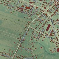 Second close-up of the map of Marksville, Louisiana print showing more streets and buildings