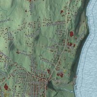 Second close-up of the map of Marlborough, New York print showing more streets and buildings