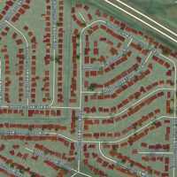 Second close-up of the map of Marlene Village, Oregon print showing more streets and buildings
