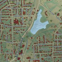 Second close-up of the map of Marlin, Texas print showing more streets and buildings