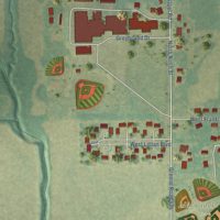 Second close-up of the map of Marmaduke, Arkansas print showing more streets and buildings
