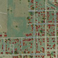 Second close-up of the map of Maroa, Illinois print showing more streets and buildings