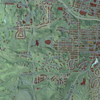 Second close-up of the map of Marquette, Michigan print showing more streets and buildings