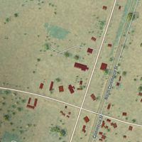 Second close-up of the map of Marquez, Texas print showing more streets and buildings
