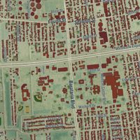 Second close-up of the map of Marrero, Louisiana print showing more streets and buildings