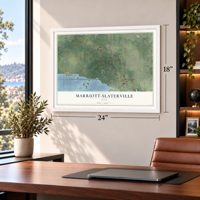 Marriott-Slaterville, Utah map, 18 x 24 inch print in a white frame in a home office