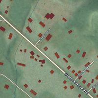 Second close-up of the map of Marrowbone, Kentucky print showing more streets and buildings