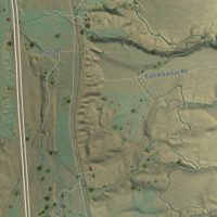 Second close-up of the map of Marsh Valley, Idaho print showing more streets and buildings