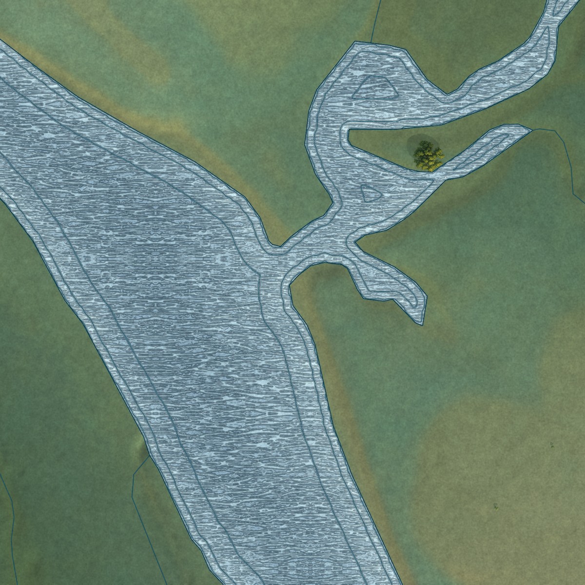 Second close-up of the map of Marshall, Alaska print showing more streets and buildings