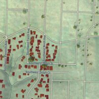 Second close-up of the map of Marshall Park, Oregon print showing more streets and buildings