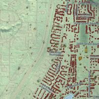 Second close-up of the map of Martha Lake, Washington print showing more streets and buildings