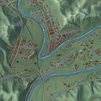 Second close-up of the map of Martha, West Virginia print showing more streets and buildings