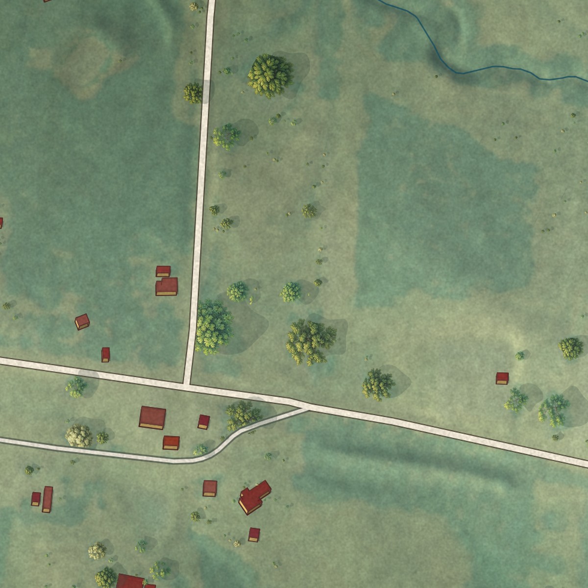 Second close-up of the map of Marthaville, Louisiana print showing more streets and buildings