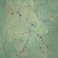 Second close-up of the map of Martin, Louisiana print showing more streets and buildings