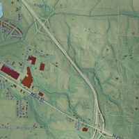 Second close-up of the map of Martin, Tennessee print showing more streets and buildings