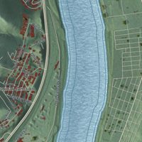 Second close-up of the map of Martins Ferry, Ohio print showing more streets and buildings