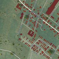 Second close-up of the map of Martinsburg, Pennsylvania print showing more streets and buildings