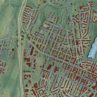 Second close-up of the map of Martinsburg, West Virginia print showing more streets and buildings