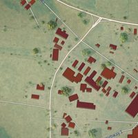 Second close-up of the map of Marvell, Arkansas print showing more streets and buildings