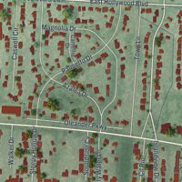 Second close-up of the map of Mary Esther, Florida print showing more streets and buildings