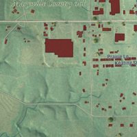 Second close-up of the map of Marysville, Kansas print showing more streets and buildings