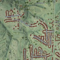 Second close-up of the map of Maryville, Illinois print showing more streets and buildings