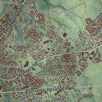 Second close-up of the map of Maryville, Tennessee print showing more streets and buildings