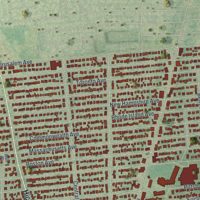 Second close-up of the map of Massapequa, New York print showing more streets and buildings