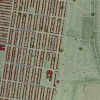Second close-up of the map of Massapequa Park, New York print showing more streets and buildings