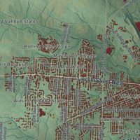Second close-up of the map of Massillon, Ohio print showing more streets and buildings