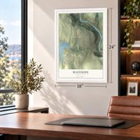 Masthope, Pennsylvania map, 18 x 24 inch print in a white frame in a home office