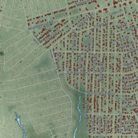 Second close-up of the map of Mastic Beach, New York print showing more streets and buildings