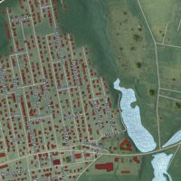 Second close-up of the map of Mastic, New York print showing more streets and buildings