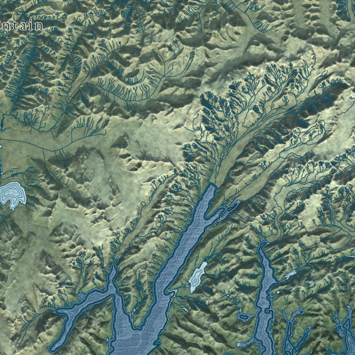 Second close-up of the map of Matanuska-Susitna, Alaska print showing more streets and buildings
