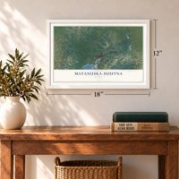 Matanuska-Susitna, Alaska map, 12 x 18 inch print in a white frame in an entryway