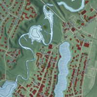 Second close-up of the map of Matawan, New Jersey print showing more streets and buildings