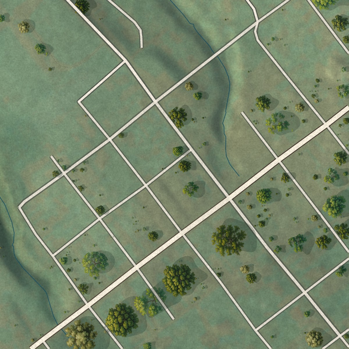 Second close-up of the map of Mather, Pennsylvania print showing more streets and buildings